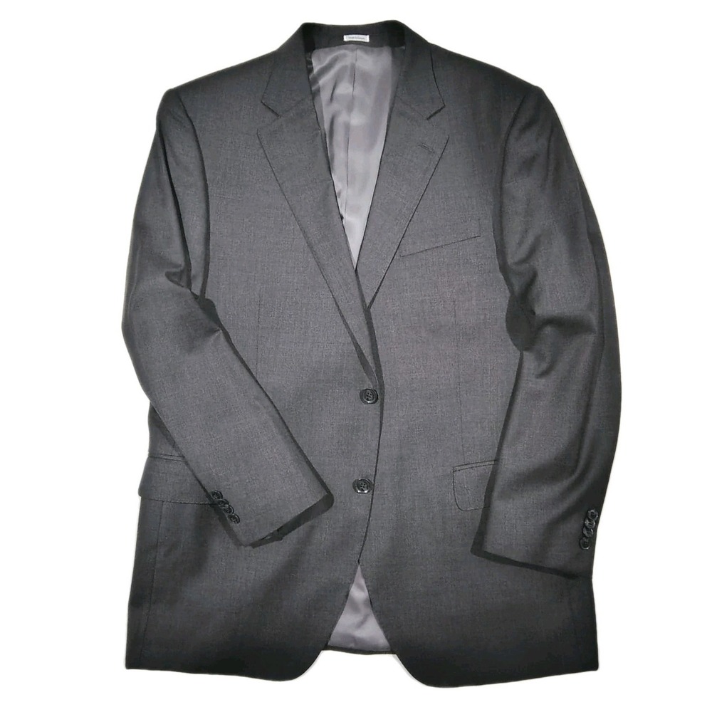 Peter Millar Wool Blazer Sport Coat Mens 46 Tall Gray 2 Button Suit Jacket